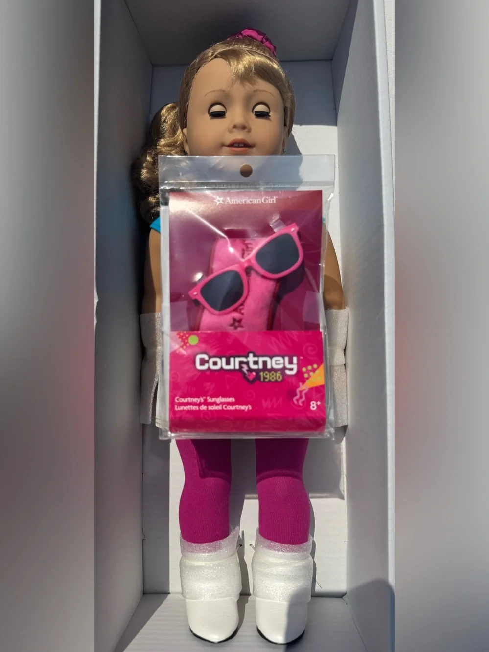 American Girl Courtney Moore Doll with Book, Meet Accessories, and Sunglasses